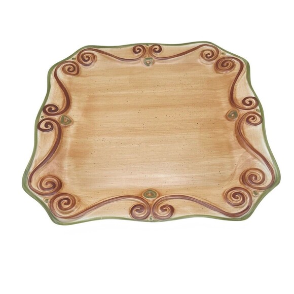 TableTops Unlimited Other - Tabletops Unlimited Antique Paradise 11" Square Serving Plate Hand Painted
